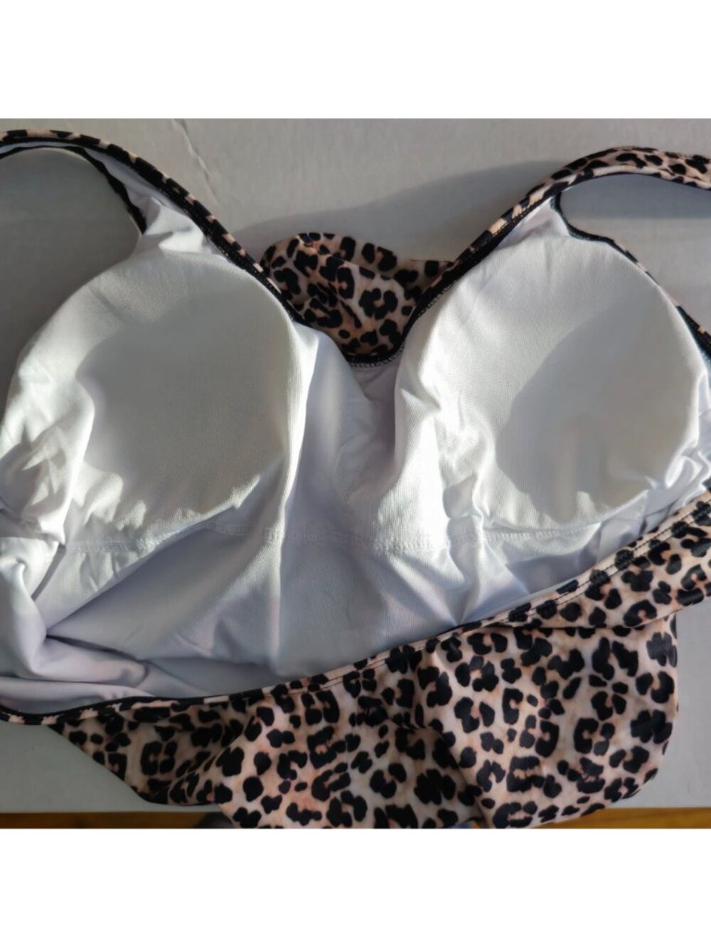 Dixperfect Leopard Print One-Piece Swimsuit L High Waist Scoop Neck Cheeky Lined - Picture 5 of 9